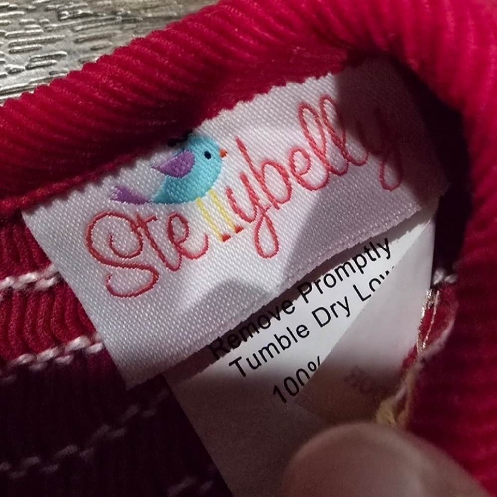 Red Dress with Green Tree Embroidery - Picture 2 of 4